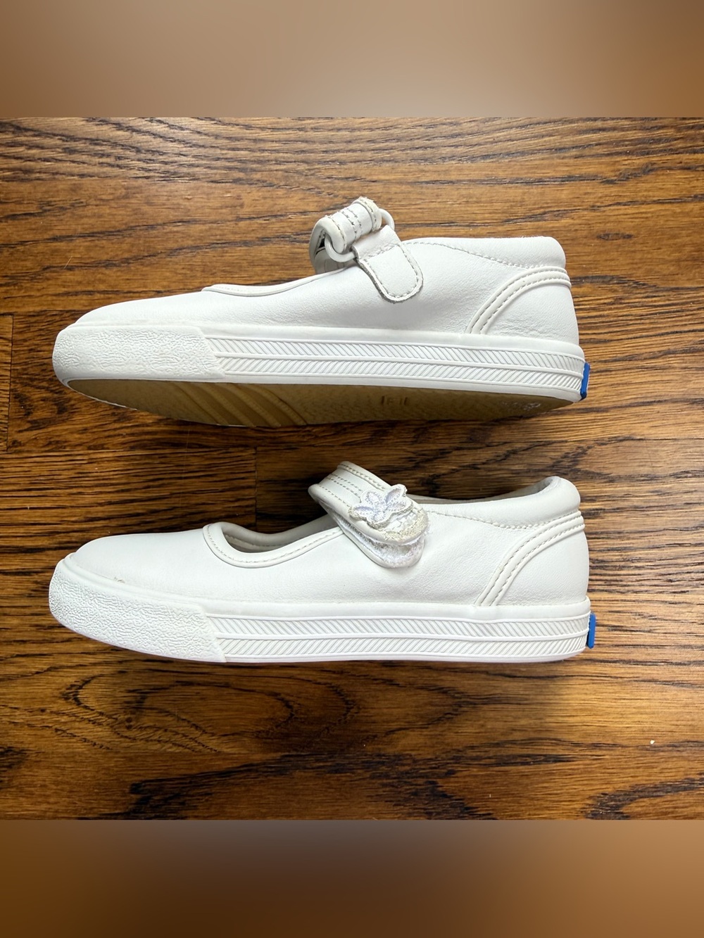 Keds Ella White Girls' Classic Leather Mary Jane Sneakers Hook & Loop Size 8.5 - Picture 8 of 11